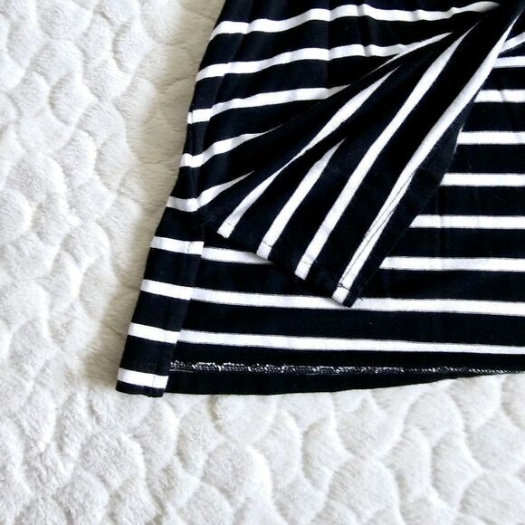 Tommy Bahama multi striped tee wide sleeves oversized small black white - Picture 6 of 8